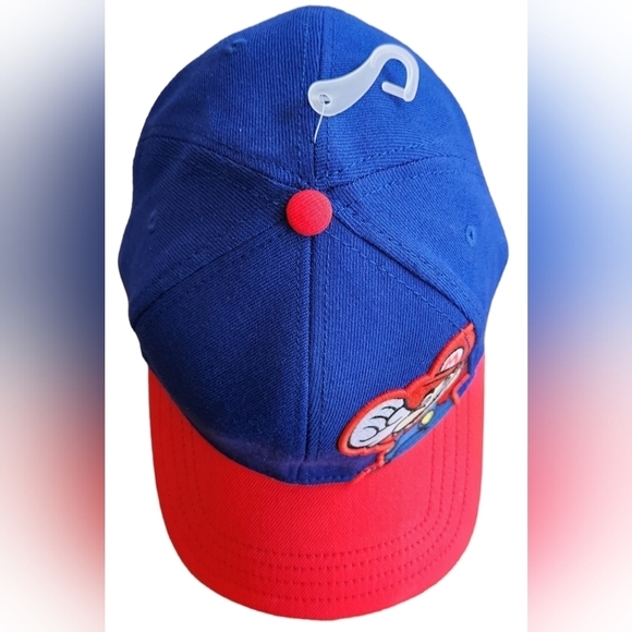 Nintendo Super Mario Blue And Red Fitted Hat A-Flex Fit Hat Cap New Mario Hat - Picture 5 of 9